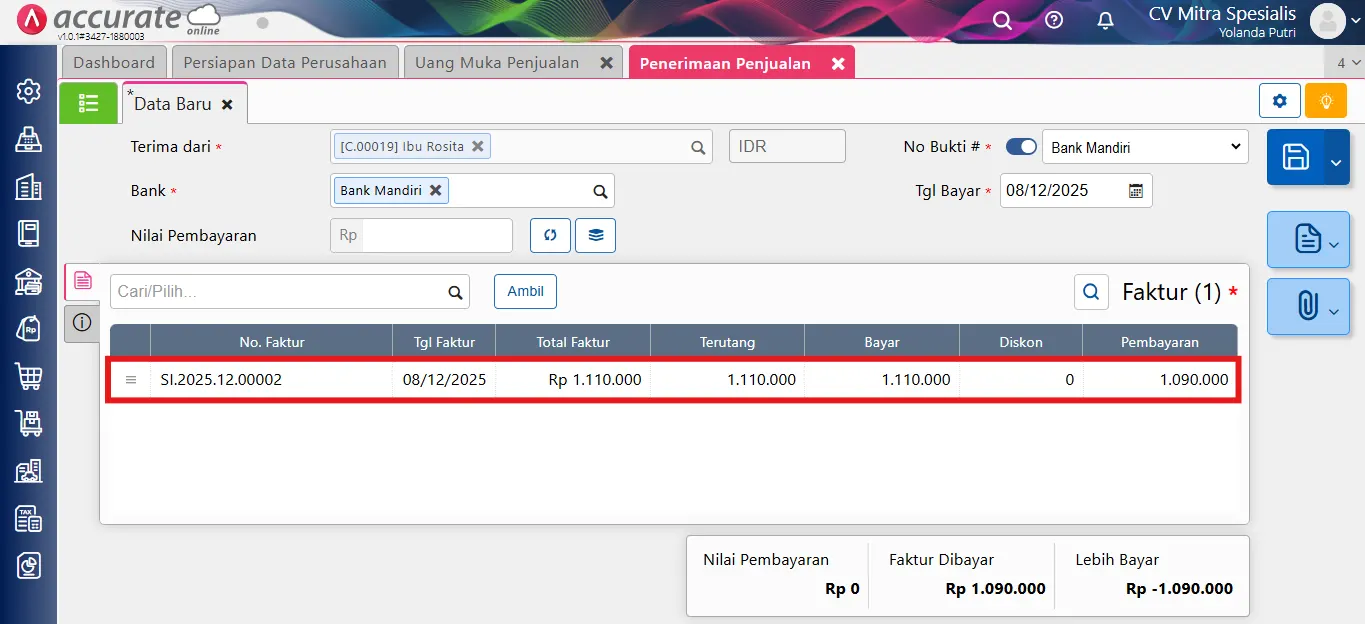 Cara mencatat uang muka dikenakan PPh 23